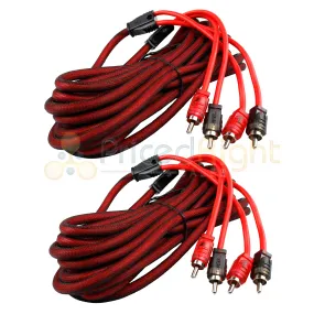 2 Pack 16FT 2 Channel RCA Audio Cable Dual Male Connect Noise Rejection DS18 R16