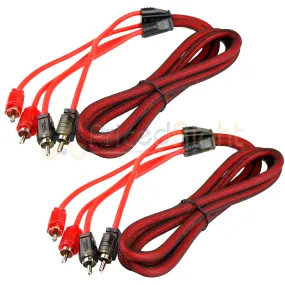 2 Pack 6 Ft RCA Cable OFC Interconnect DS18 R6 Competition Rated Performance Red