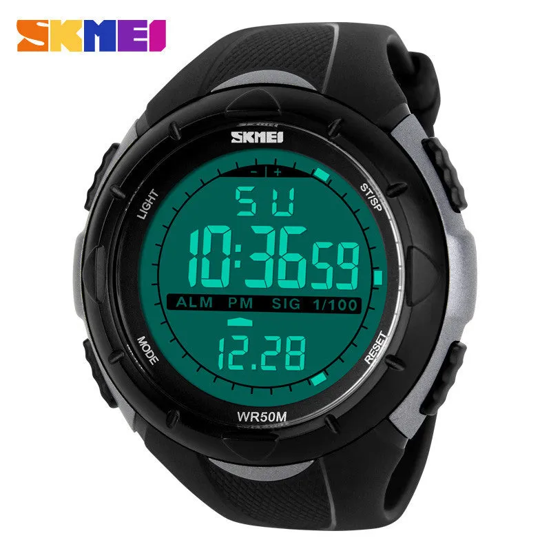 2016 New Skmei Brand Men Sports Watches LED 50M Dive Swim Dress Fashion Digital Military Watch Student Outdoor Wristwatches