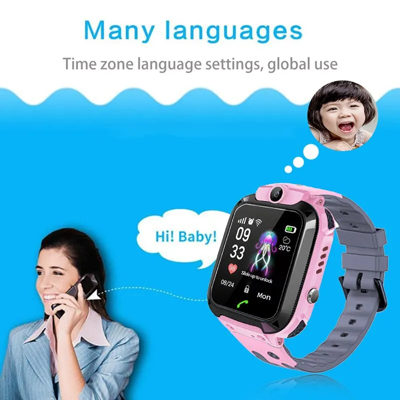 2019 kids Smart Watch LBS Positioning Tracker ip67 Waterproof Children Watch SOS Emergency Call Support SIM Card Baby Watch kids