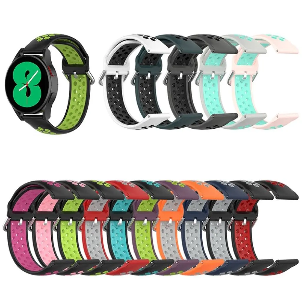 20mm bi-color silicone watch strap for Samsung watch - Black / Lime