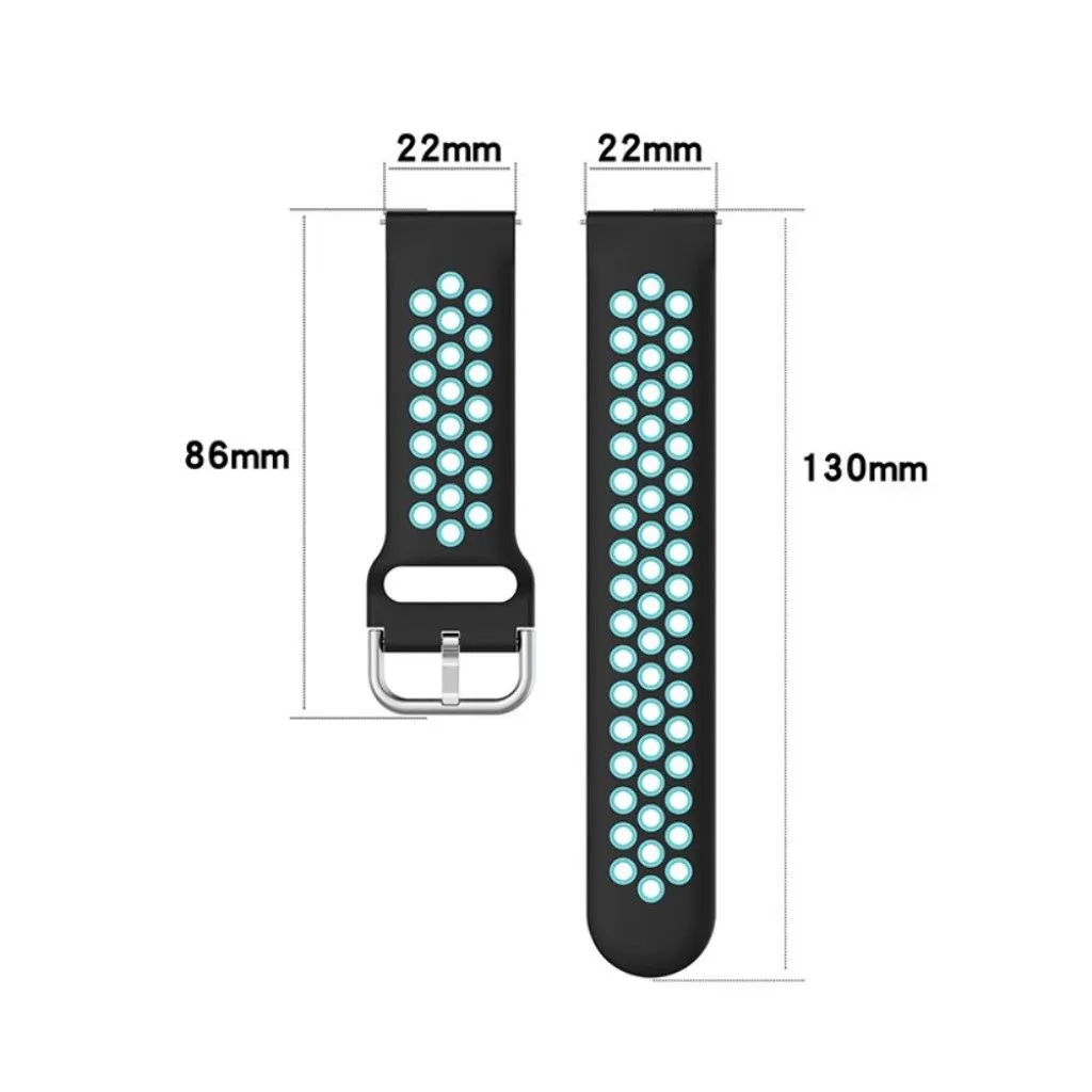 20mm bi-color silicone watch strap for Samsung watch - Black / Lime