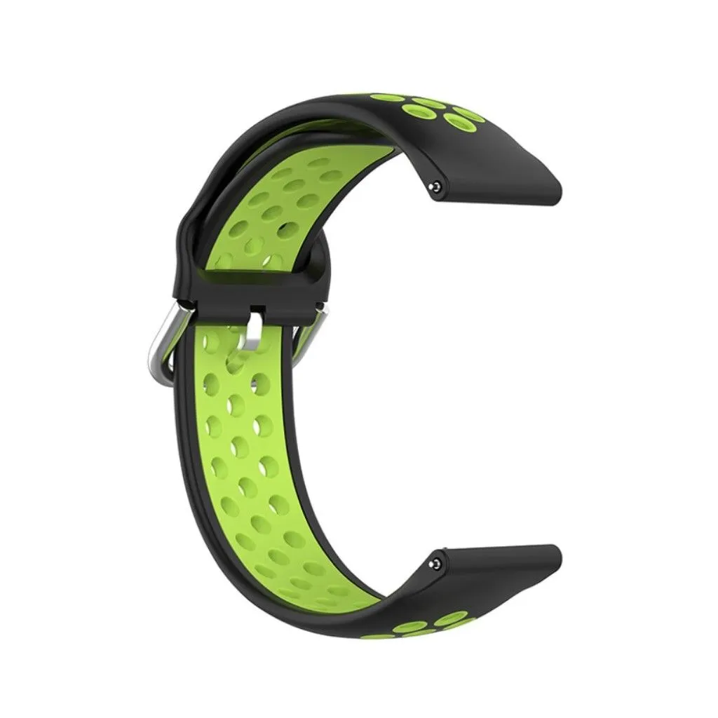 20mm bi-color silicone watch strap for Samsung watch - Black / Lime