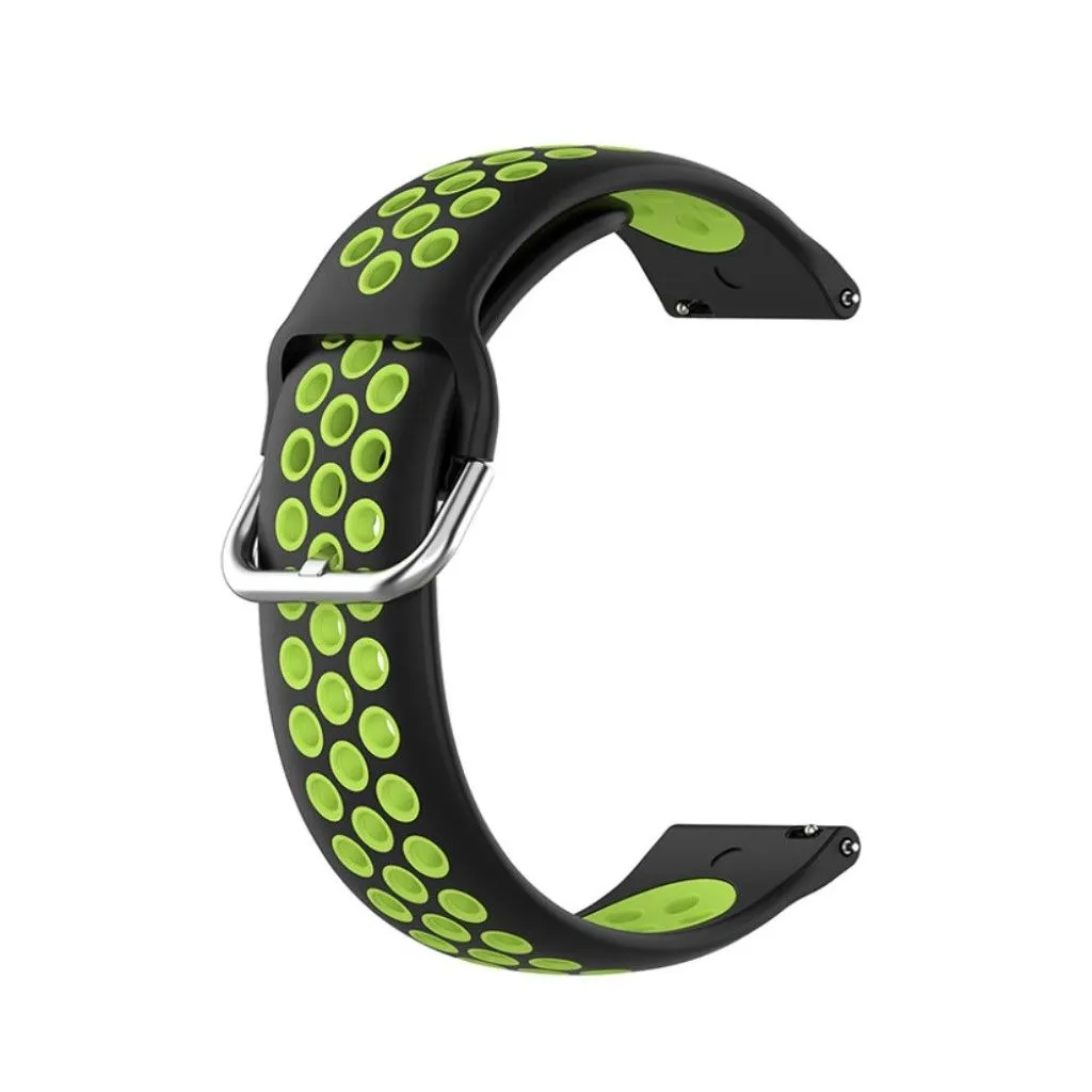 20mm bi-color silicone watch strap for Samsung watch - Black / Lime