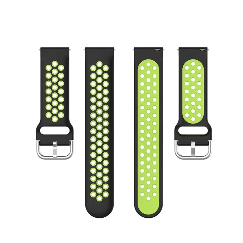 20mm bi-color silicone watch strap for Samsung watch - Black / Lime