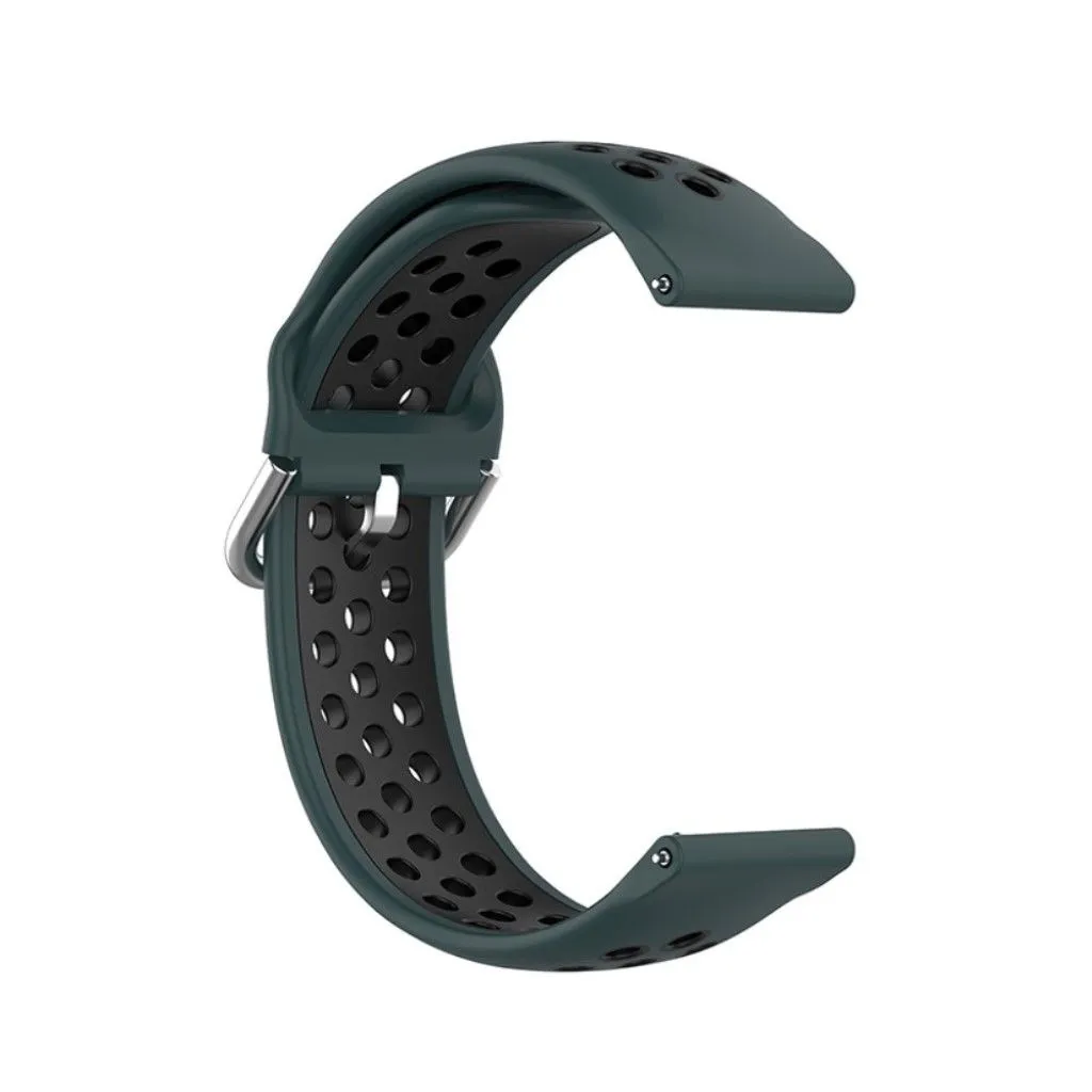 20mm bi-color silicone watch strap for Samsung watch - Olive Green / Black