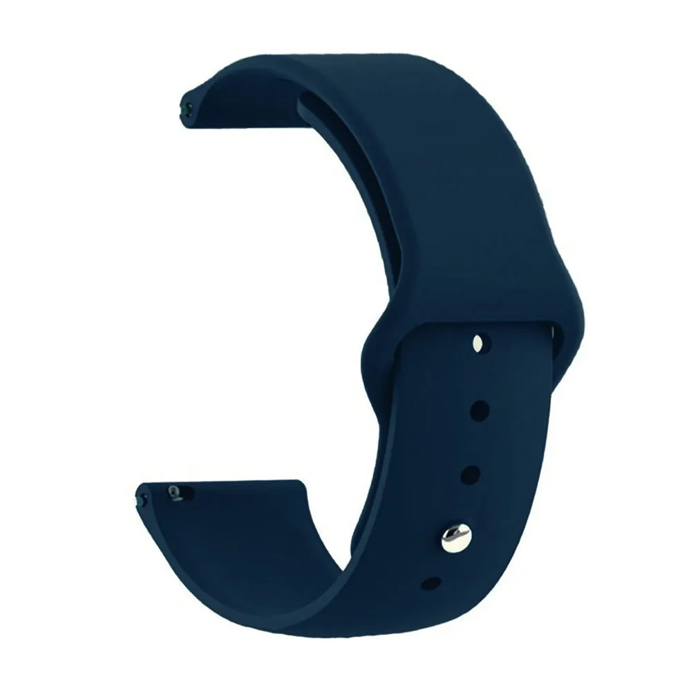 22mm universal Smartwatch Silicone Strap Black Plain