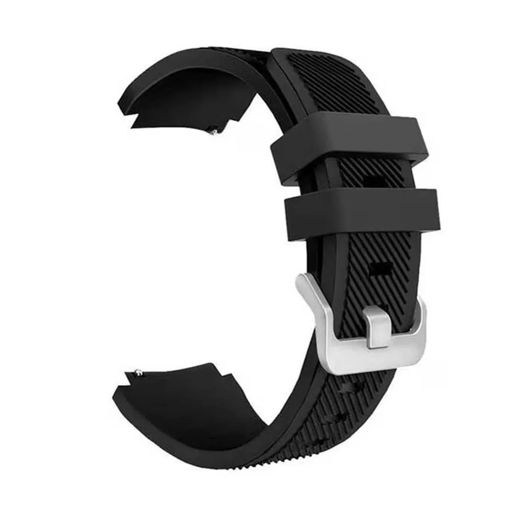 22mm universal Smartwatch Silicone Strap Black Plain