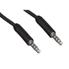 3.5mm Stereo Male / 3.5mm Stereo Male, TRRS Mic Cable, 6 ft