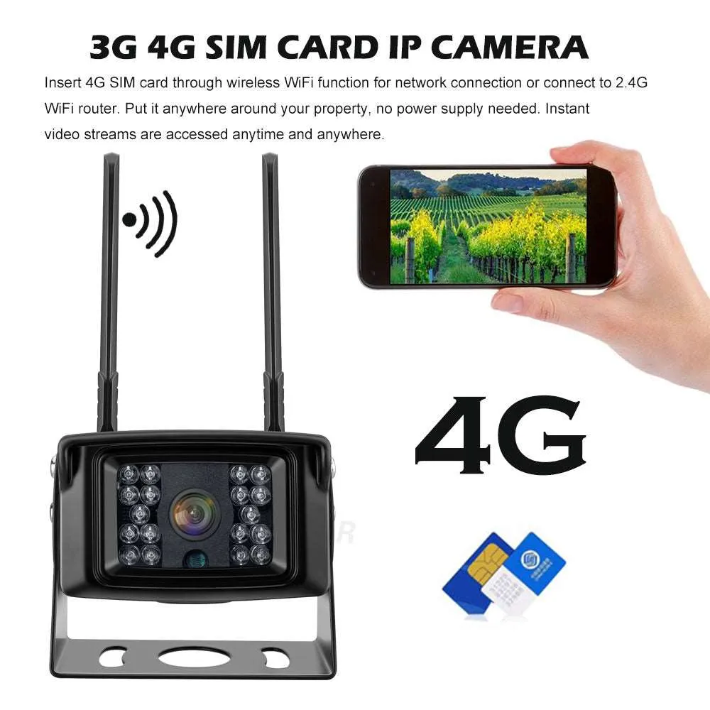 4G Mobile Mini Camera with 1080P & 5MP HD IP WiFi Camera Waterproof IP66 Free APP Monitoring