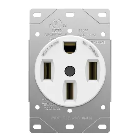 50 Amp Electrical Outlet for RV and EV Charges NEMA 14-50R White