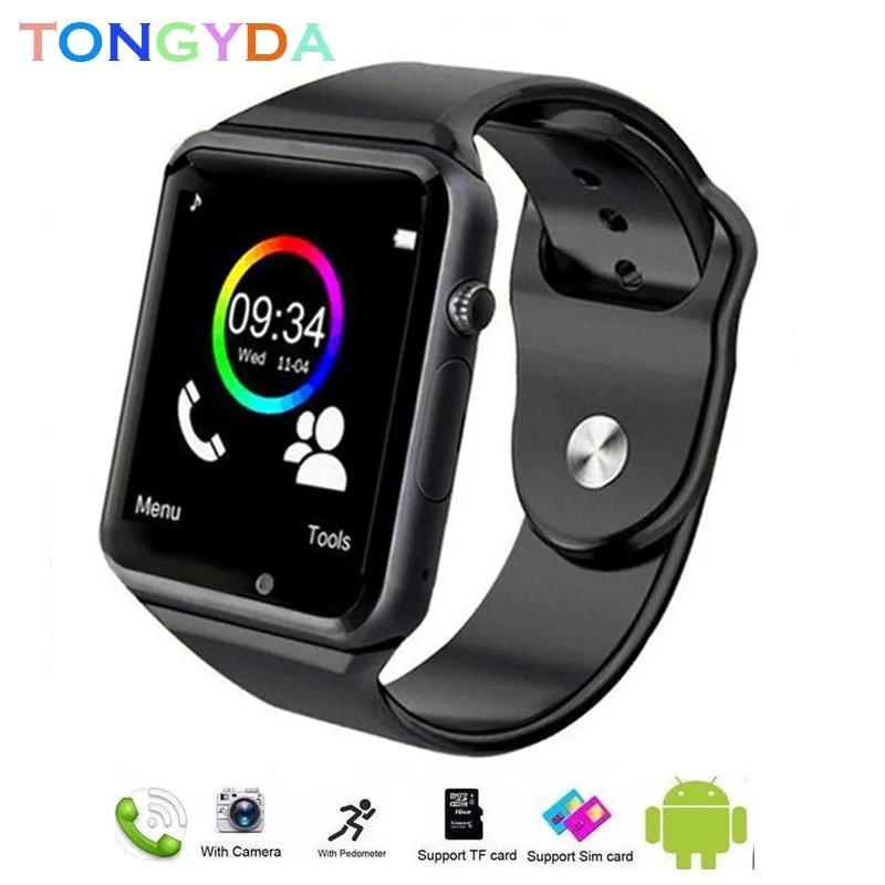 A1 Men Smart Watch Waterproof Android Bluetooth Watch SIM Card TF Sport  Smartwatch Android Waterproof with Camera Outdoor Watch