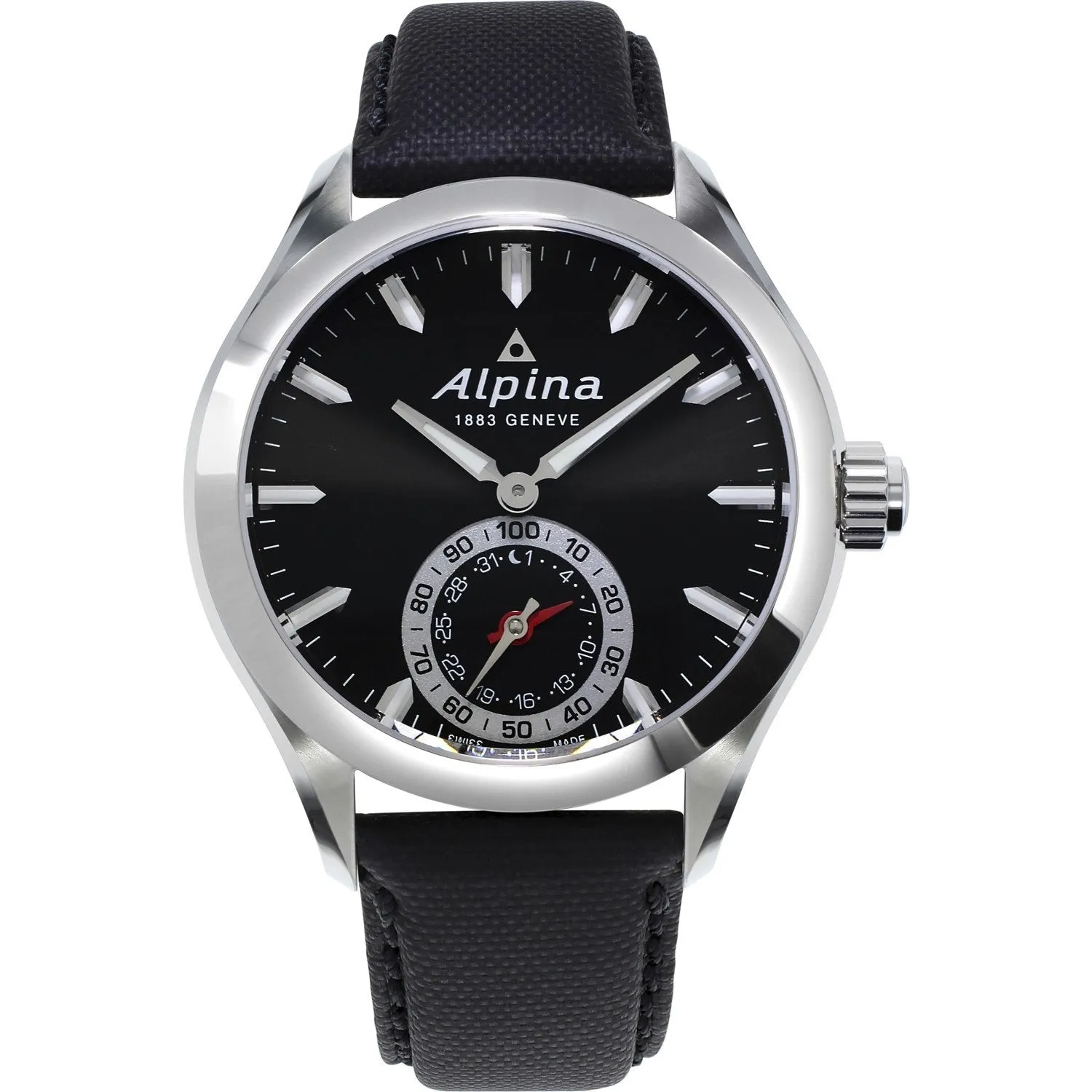 Alpina Men's AL-285BS5AQ6 Horological Smartwatch Black Leather Watch