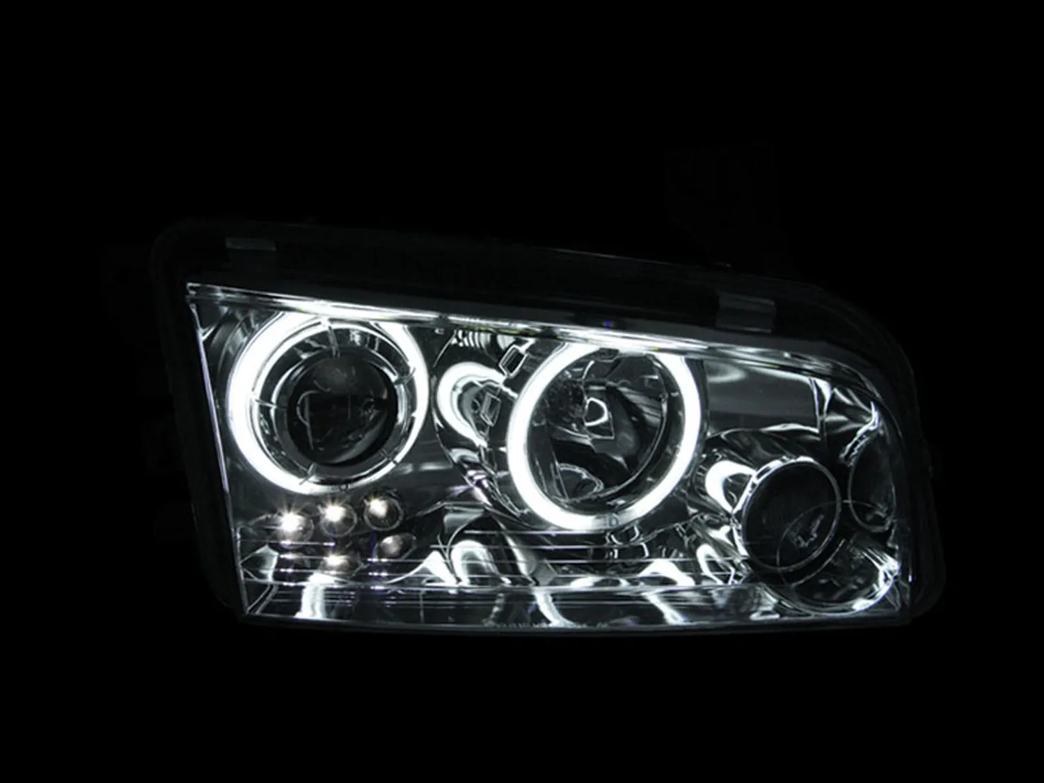 Anzo Projector Headlight Set w/Halo - 2006-2010 Dodge Charger