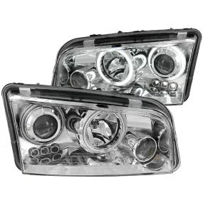 Anzo Projector Headlight Set w/Halo - 2006-2010 Dodge Charger