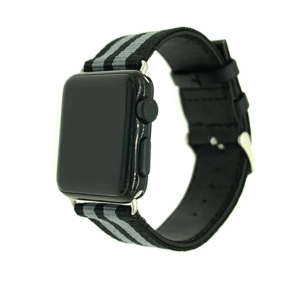 Apple Watch 38mm nylon leatther sports strap replacement - Army Green