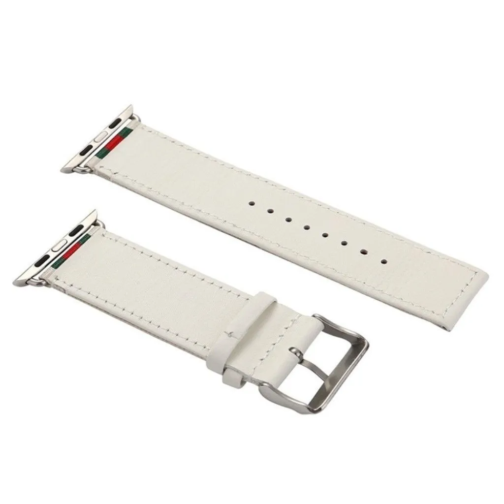 Apple Watch 38mm nylon leatther sports strap replacement - White