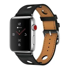 Apple Watch 41mm / 40mm / 38mm | Big Hole Design Leather Strap |Black