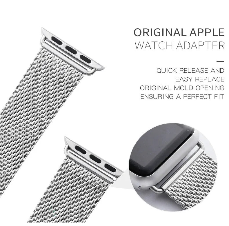 Apple Watch 41mm / 40mm / 38mm | Milanese Loop Straps |Silver