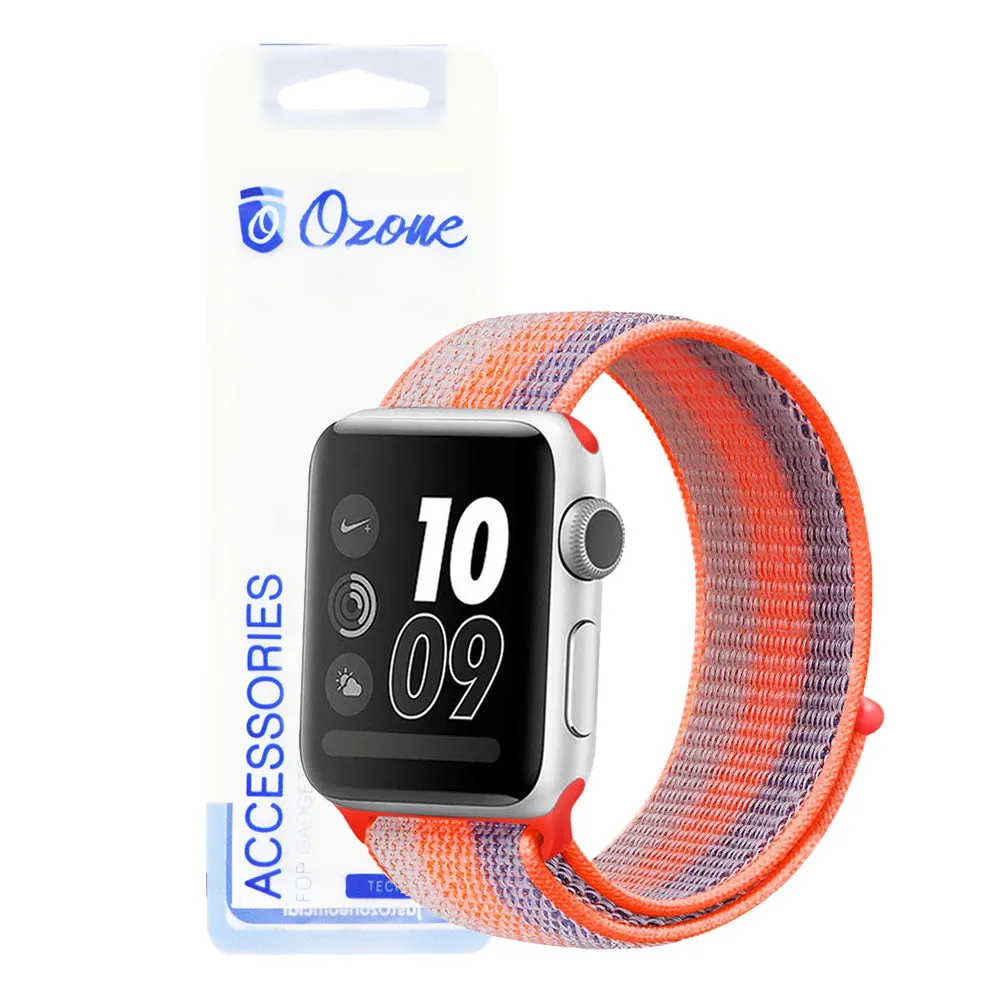 Apple Watch 41mm / 40mm / 38mm | Nylon Sports Straps |Orange & Blue