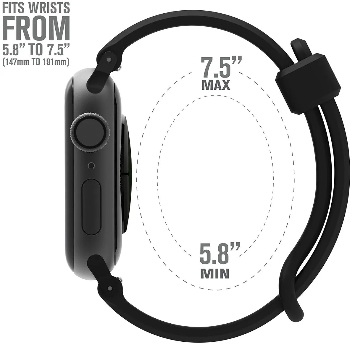 Apple Watch Series 9/8/7/6/5/4/SE (Gen 2/1), 38/40/41mm - Sports Band with Apple Connector