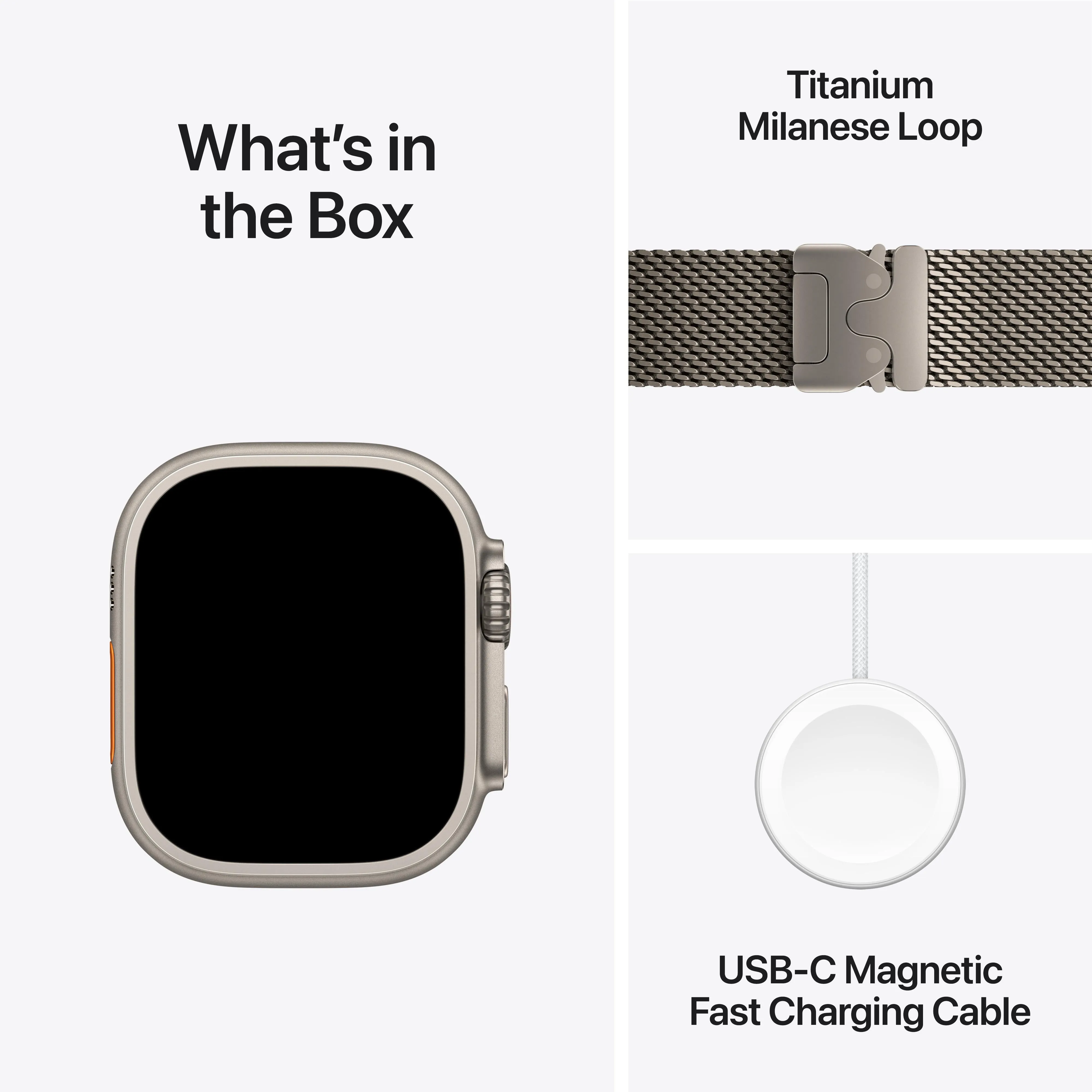 Apple Watch Ultra 2 GPS   Cellular 49mm Natural Titanium Case with Natural Titanium Milanese Loop - Small