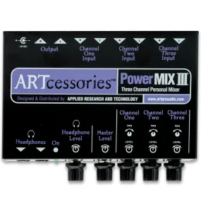 ART PWRMIX-3 3 Channel ¼” Stereo Mini Mixer