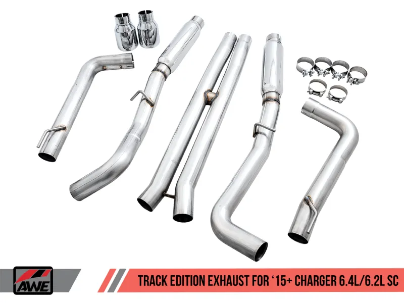 AWE Tuning 2015  Dodge Charger 6.4L/6.2L Supercharged Track Edition Exhaust - Chrome Silver Tips