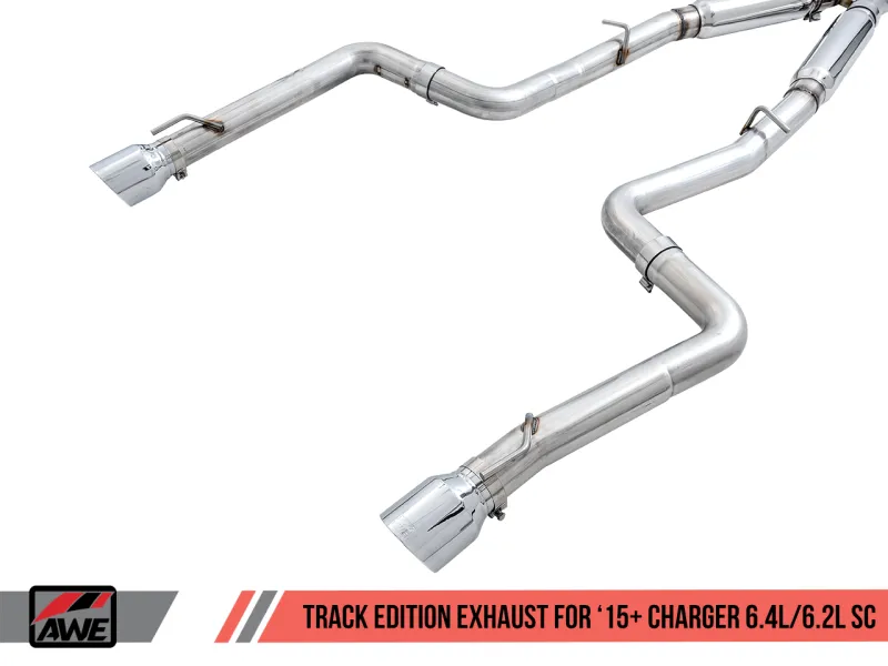 AWE Tuning 2015  Dodge Charger 6.4L/6.2L Supercharged Track Edition Exhaust - Chrome Silver Tips