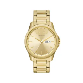 Banks Men Gold Quartz Analog Watch