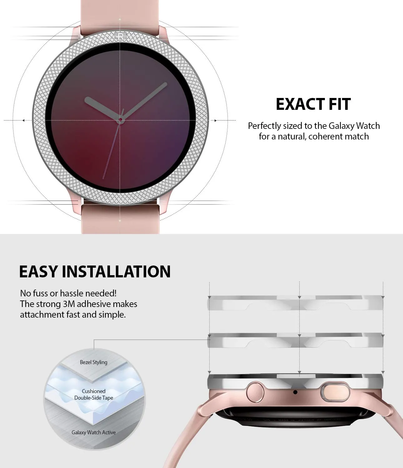 Bezel Styling Cover for Galaxy Watch Active 2 44mm (2019) - GW-A2-44-42 [Stainless Steel]