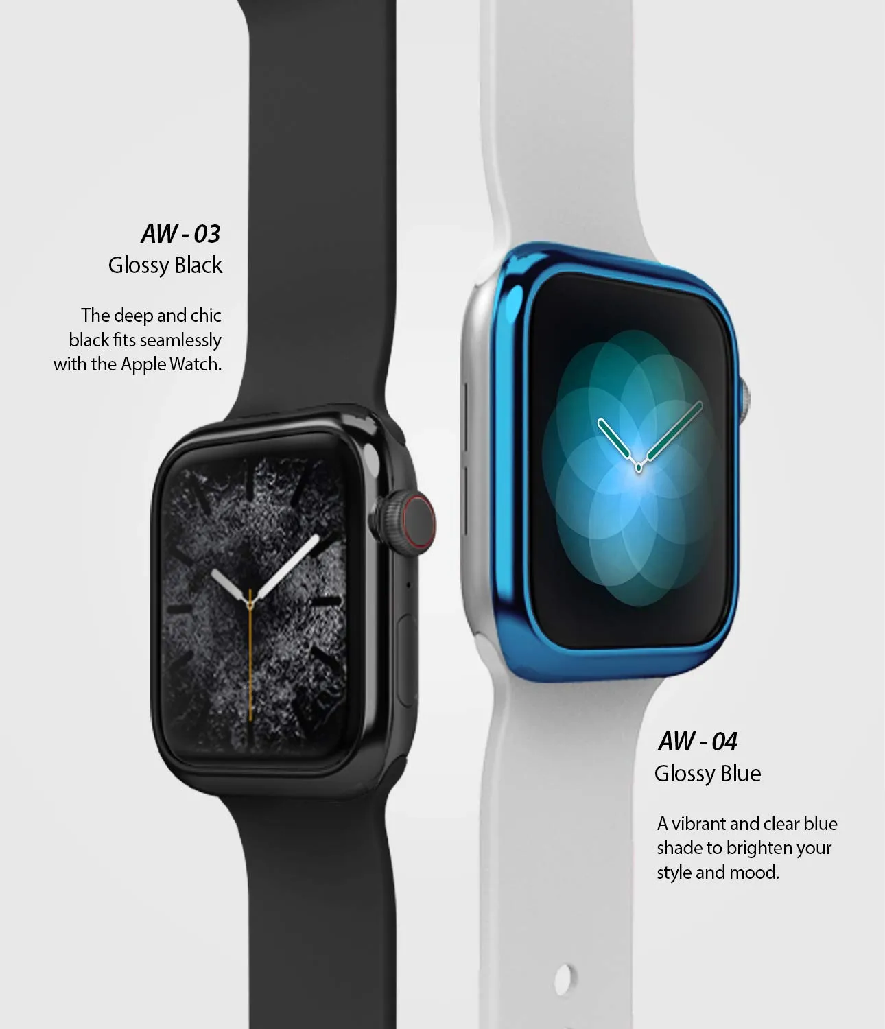 Bezel Styling for Apple Watch 40mm for Series 4 (2018) (AW4-40-03)  -  [Stainless Steel] Glossy Black