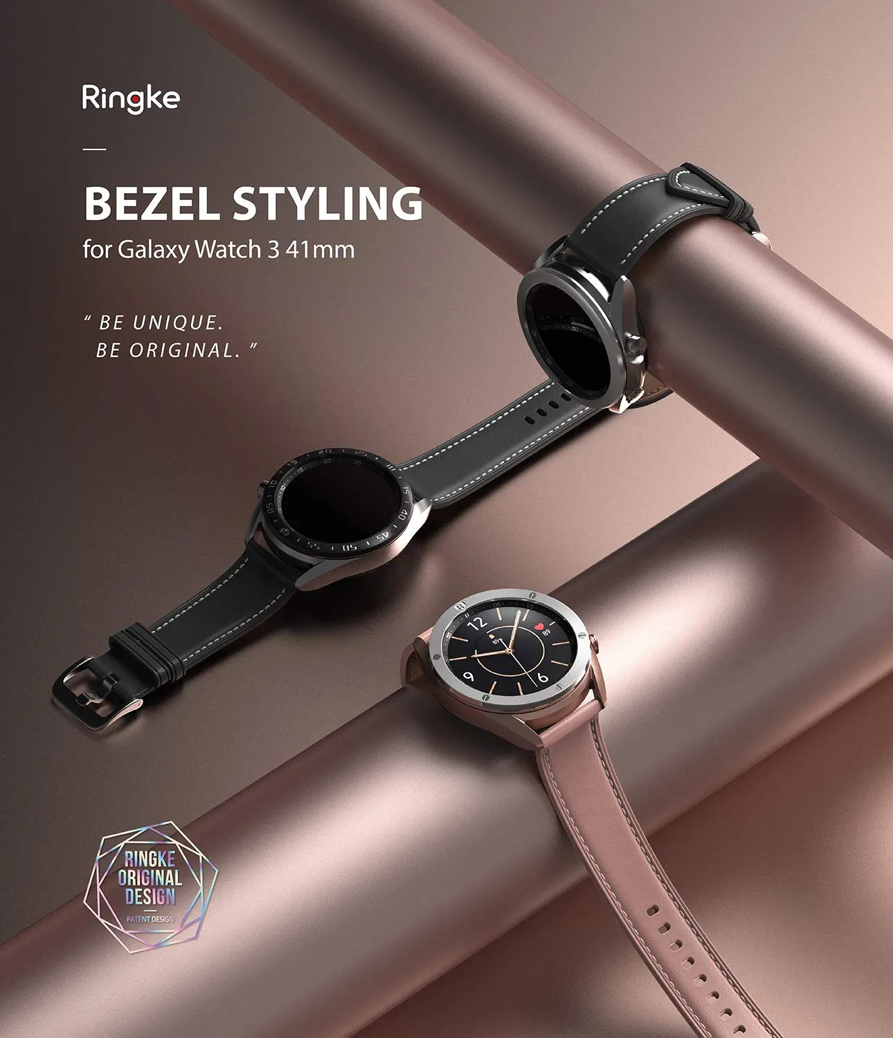 Bezel Styling for Galaxy Watch 3 41mm - BLACK  [Stainless Steel]