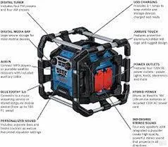 Bosch 18V Jobsite Radio with Bluetooth 5.0 and Power Station Bare Tool GPB18V-5CN