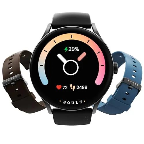 Boult Newly Launched Rover Pro Smart Watch 1.43'' AMOLED, Bluetooth Calling, IP68, Zinc Alloy Frame, 1000 Nits Brightness, AI Voice Assistant, SpO2 Monitoring, 120  Sports Mode Smartwatch (Regal)