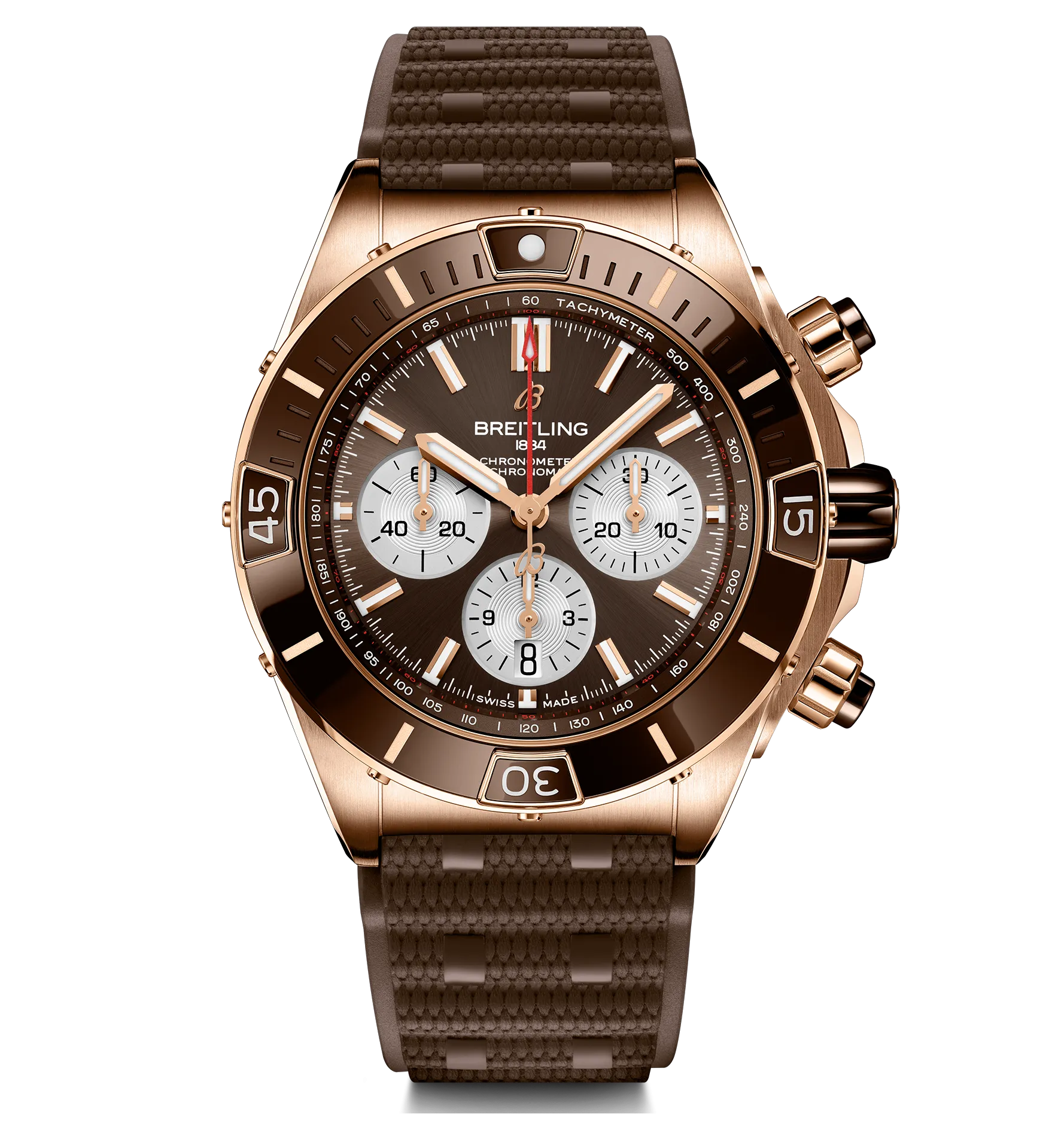 Breitling Super Chronomat B01 44 with Brown Rubber Strap