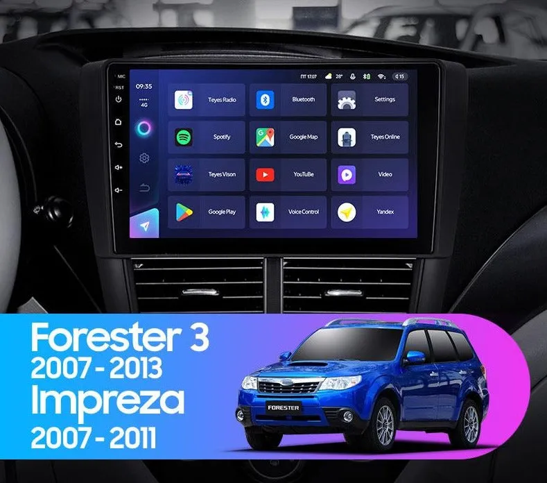 Car Dealz Elite 4G Data Model 10.2" Android 12.0 For Subaru Forester Impreza 3 SH 2007 - 2013 In Dash Plus OEM Fascia