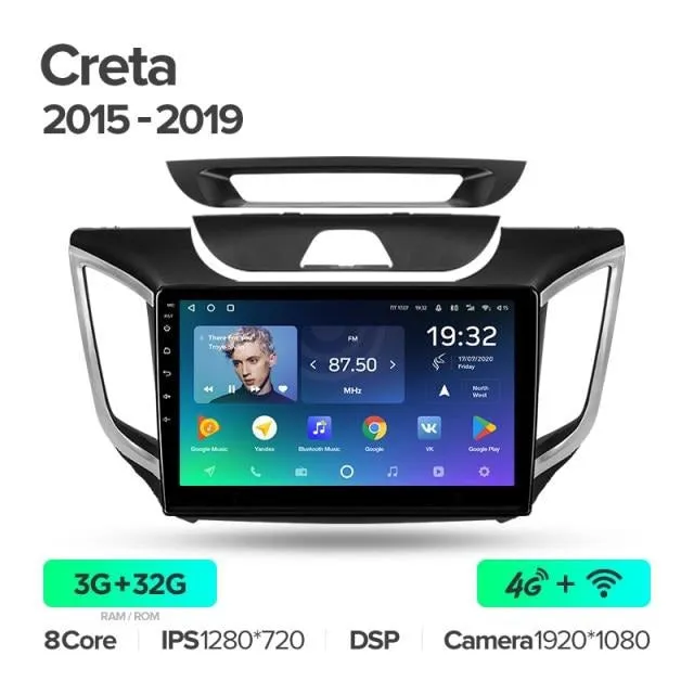 Car Dealz Premium Advanced 4G Data Model 10.2" Android 12.0 For Hyundai Creta IX25 2015-2019 In Dash Plus OEM Fascia