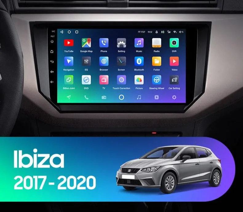 Car Dealz Premium Advanced 4G Data Model 10.2" Android 12.0 For Seat Ibiza 2017 - 2020 In Dash Plus OEM Fascia