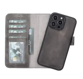 Carter iPhone 14 Pro Detachable Wallet Case, Vesselle Gray