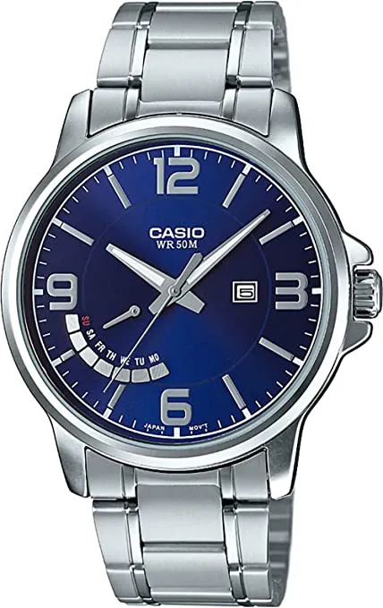 CASIO Analog Stainless Steel Watch #MTP-E124D-2AVDF