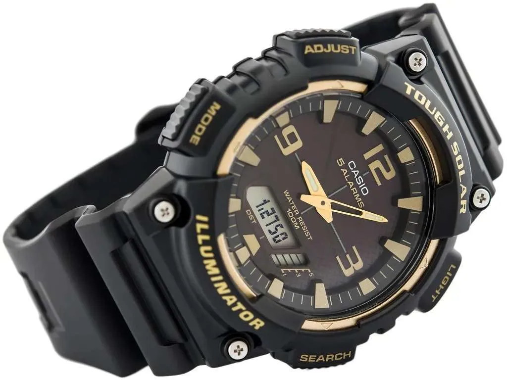 Casio AQ-S810W-1A3 Black Solar Powered Watch for Men