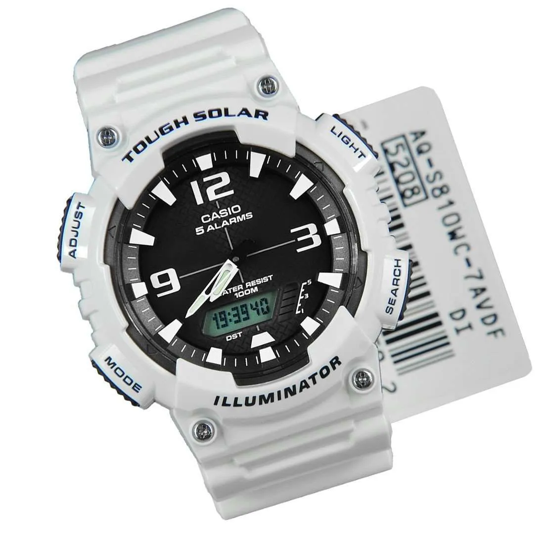 Casio AQ-S810WC-7A White Solar Powered Watch for Men