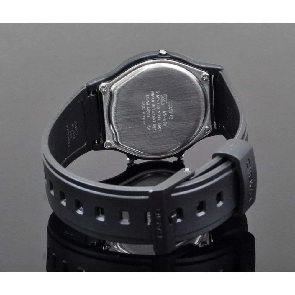 Casio AW-49H-1BVDF Black Resin Watch for Men and Women