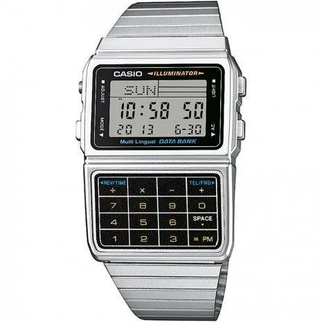 Casio DBC-611-1D Silver Stainless Calculator Watch for Men and Women