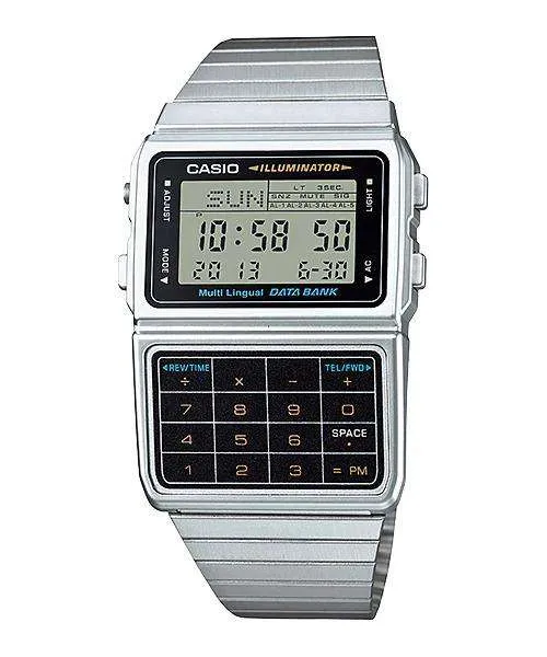 Casio DBC-611-1D Silver Stainless Calculator Watch for Men and Women