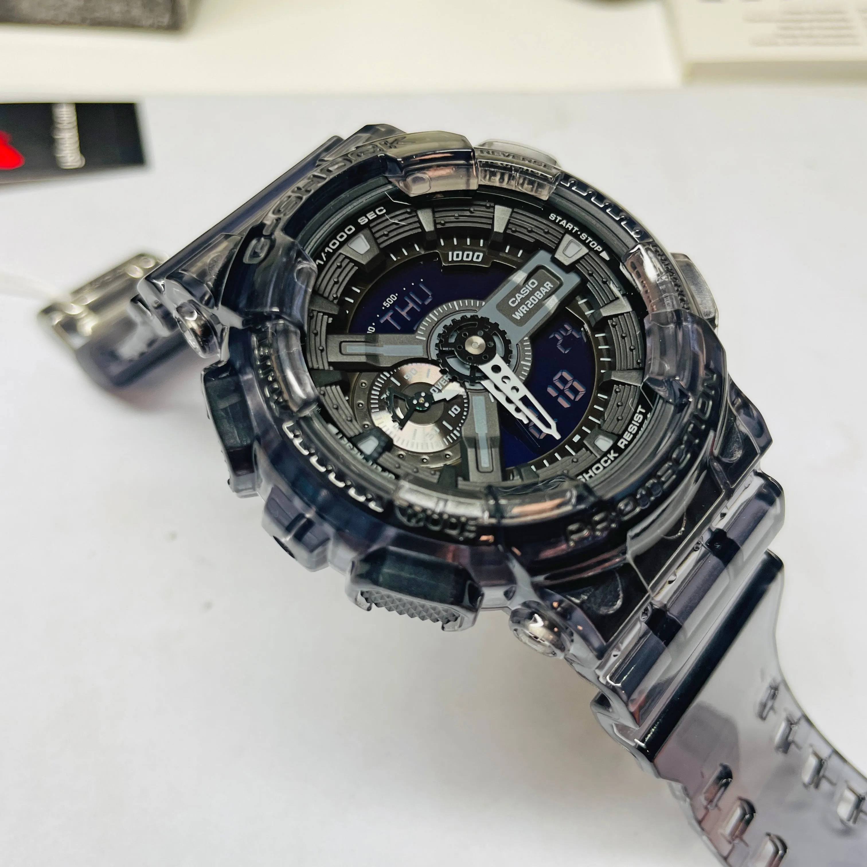 Casio G-Shock GA110SKE-8A Grey Clear Translucent Transparent Jelly Watch