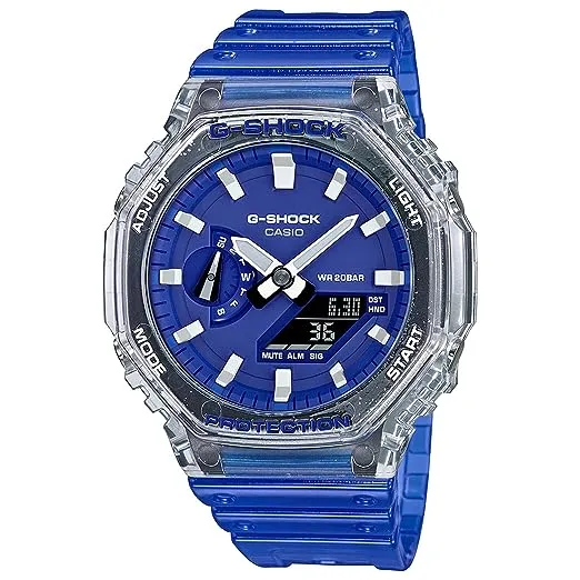 CASIO GA-2100 Series Analog-Digital Blue Watch #GA-2100HC-2ADR