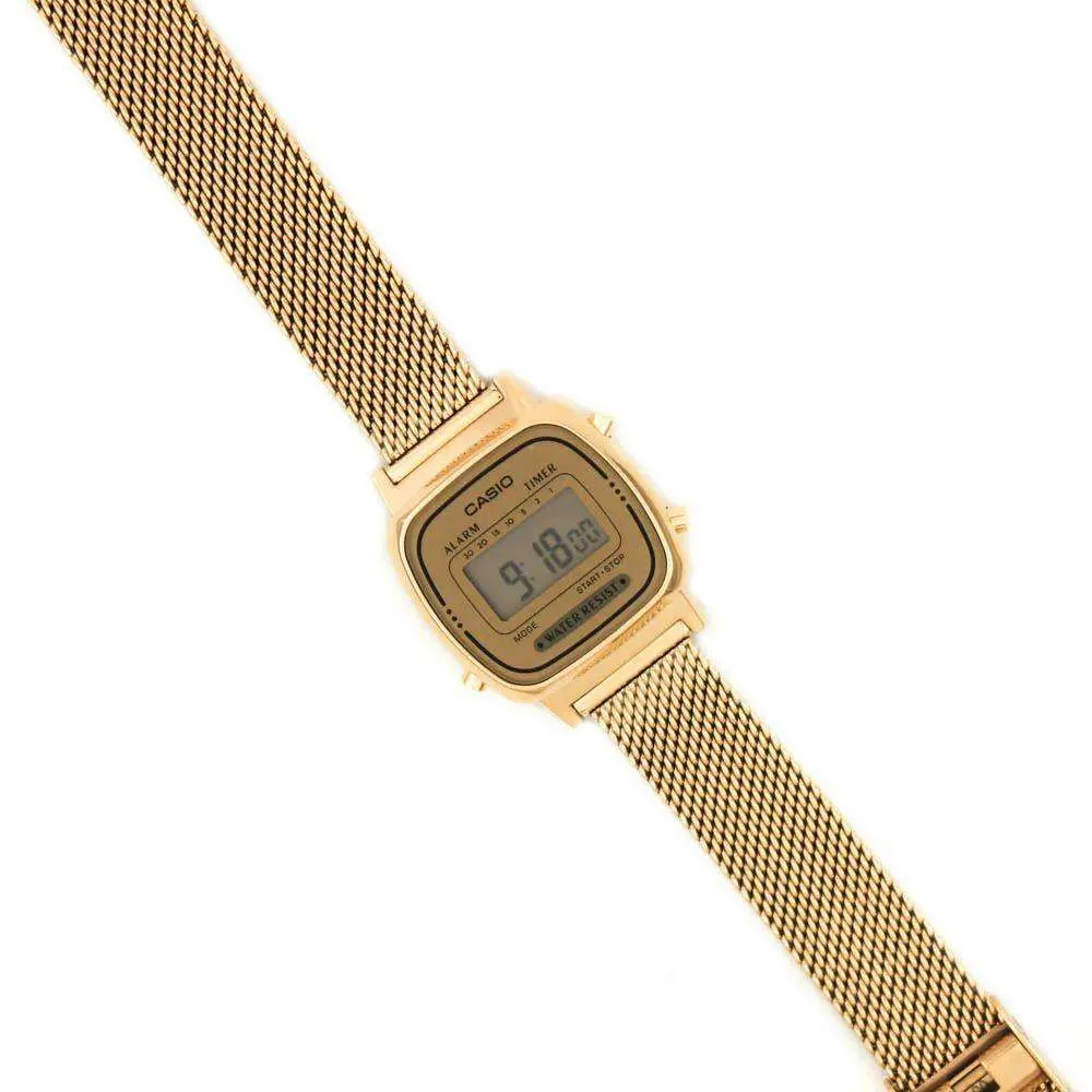 Casio LA670WEMY-9DF Gold Mesh Watch for Women