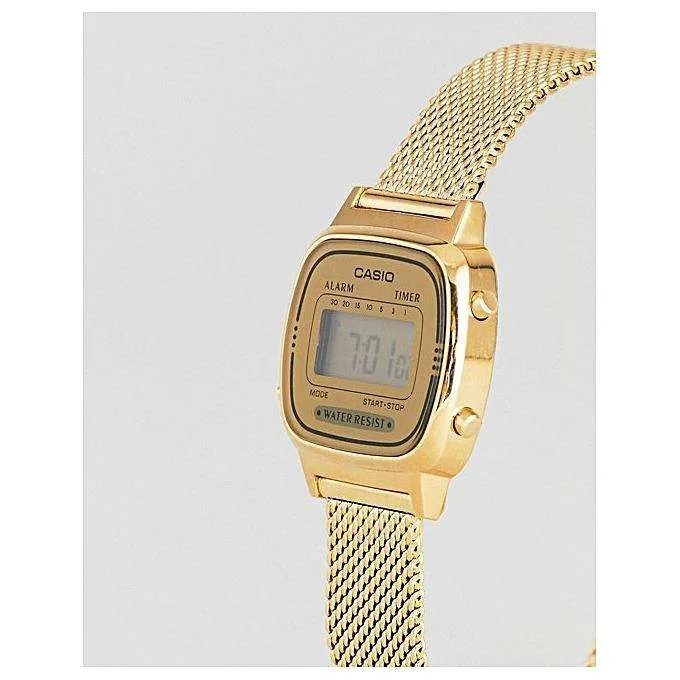 Casio LA670WEMY-9DF Gold Mesh Watch for Women